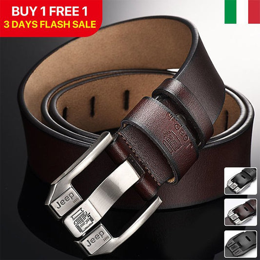 【Cumpără 1 primești 1 gratis】Cureaua retro barbati high-end,Cureaua de blugi cu catarama din piele naturala,Cataramă simplă și la modă, piele de vacă selectată cu un singur strat, puternică și durabilă