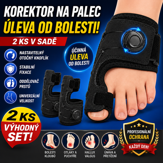 【2 kusy】 Profesionální korektory prstů s nastavitelnými knoflíky pro zajištění a oddělení prstů a úlevu od bolesti. Univerzální velikost.