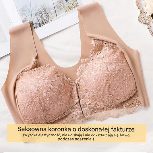 💕👙【Zestaw 5 sztuk】✨ Biustonosz koronkowy z efektem uniesienia. Zapięcie z przodu, bez fiszbin, wygodny krój dla każdej kobiety 😍40–110 kg