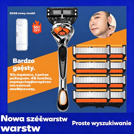 🪒【2 stojak + 24 ostrze✨】Zestaw wkładów do maszynki do golenia dla mężczyzn-Z pudełkiem do przechowywania