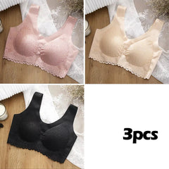 👙 Zestaw 3 szt. Biustonoszy Koronkowych XXL – Komfort Bez Ucisku i Idealne Dopasowanie Każdego Dnia ✨