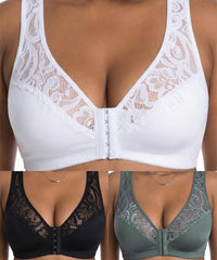 💖 HIT CENOWY! Zestaw 3 szt. 😍 Biustonosz push-up L–4XL ✨ Koronkowy efekt WOW 🩲