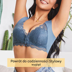 💕👙【Zestaw 5 sztuk】✨ Biustonosz koronkowy z efektem uniesienia. Zapięcie z przodu, bez fiszbin, wygodny krój dla każdej kobiety 😍40–110 kg
