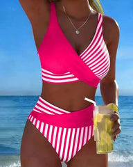 🏖️👙【40-100kg】🤩 Nowy zestaw kostiumów kąpielowych z nadrukiem, szybkoschnący i oddychający materiał, dopasowany i stylowy