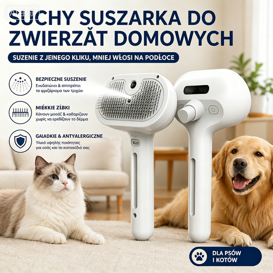 🐶🐱 Szczotka parowa dla zwierząt | Grzebień rozczesujący i urządzenie do usuwania sierści dla psów i kotów 💧✨