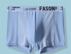 ⏰【6 kusů】Nový styl, pohodlné a prodyšné, síťované, ledové hedvábné boxerky velké velikosti