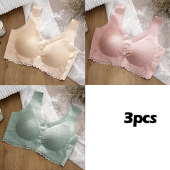 👙 Zestaw 3 szt. Biustonoszy Koronkowych XXL – Komfort Bez Ucisku i Idealne Dopasowanie Każdego Dnia ✨