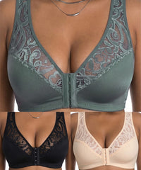 💖 HIT CENOWY! Zestaw 3 szt. 😍 Biustonosz push-up L–4XL ✨ Koronkowy efekt WOW 🩲