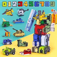 🔫【🏆Legkelendőbb termék🔥】👾 Kirakós játék gyerekeknek betűk és számok kombinációjával, egy átalakítható robot formájában készült oktatójáték.