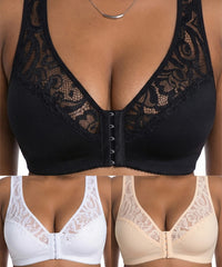 💖 HIT CENOWY! Zestaw 3 szt. 😍 Biustonosz push-up L–4XL ✨ Koronkowy efekt WOW 🩲