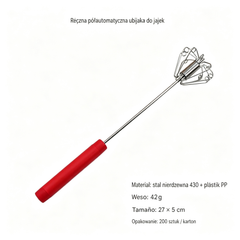 🥚💪 -50% 💥 Półautomatyczna ręczna ubijaczka jajek – naciśnij i kręć, bez prądu! ✨ Szybko ubija jajka i śmietanę 🧁