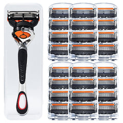 🔥Oferta ograniczona czasowo🔥 Zestaw wkładów do maszynki do golenia dla mężczyzn + stojak – Ultra ostre ostrza ze stali nierdzewnej dla gładkiego golenia 🪒✨