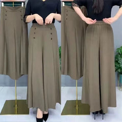 【45% OFF】💖 Fusta drapată de damă la modă, cu picioare largi și talie înaltă【M-5XL】