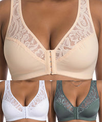 💖 HIT CENOWY! Zestaw 3 szt. 😍 Biustonosz push-up L–4XL ✨ Koronkowy efekt WOW 🩲