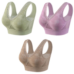 🔥👙【Zestaw 3 sztuk-39.6 zł / sztuka】✨【40-120 kg】 Biustonosz koronkowy bez fiszbin z wysokim wsparciem dla kobiet