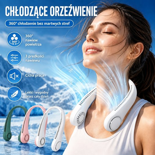 🌬️ Przenośny wentylator na szyję USB – chłód zawsze pod ręką!