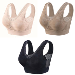 🔥👙【Zestaw 3 sztuk-39.6 zł / sztuka】✨【40-120 kg】 Biustonosz koronkowy bez fiszbin z wysokim wsparciem dla kobiet