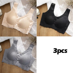 👙 Zestaw 3 szt. Biustonoszy Koronkowych XXL – Komfort Bez Ucisku i Idealne Dopasowanie Każdego Dnia ✨